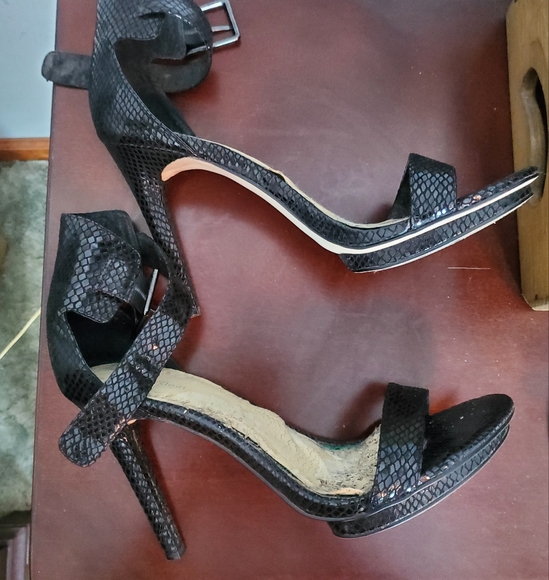 Calvin Klein Vivian Geo Snakeskin Platform Heeled Sandal, 10 - Picture 3 of 5